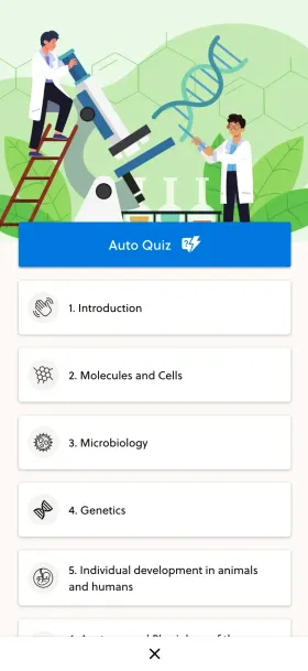 IMATmentor biology course outline on mobile